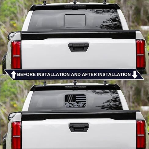 Zhizhong Rear Middle Window Decal Compatible with 2024 Toyota Tacoma, American Flag Back Center Sliding Window Glass Vinyl Sticker in Saudi Arabia