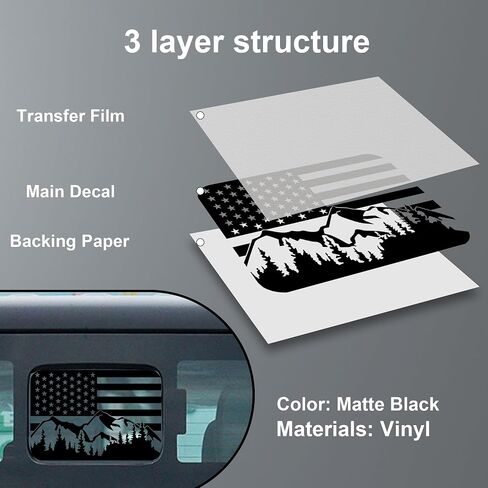 Zhizhong Rear Middle Window Decal Compatible with 2024 Toyota Tacoma, American Flag Back Center Sliding Window Glass Vinyl Sticker in Saudi Arabia
