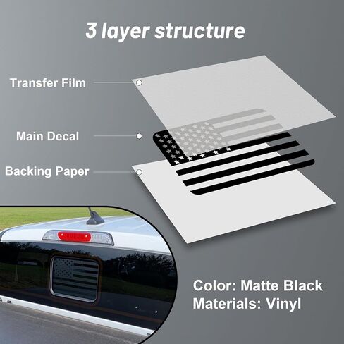 Zhizhong Rear Middle Window Decal Compatible with 2024 Toyota Tacoma, American Flag Back Center Sliding Window Glass Vinyl Sticker in Saudi Arabia
