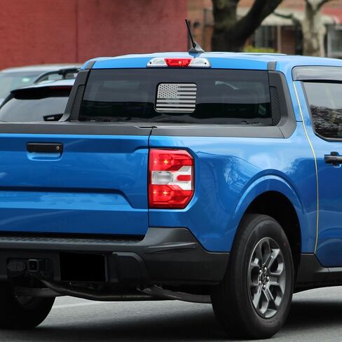 Zhizhong Rear Middle Window Decal Compatible with 2024 Toyota Tacoma, American Flag Back Center Sliding Window Glass Vinyl Sticker in Saudi Arabia