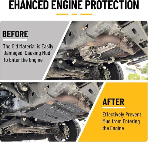 واقي سبلاش أمامي سفلي أسود للمحرك FL3Z-5D032-D متوافق مع 2018-2022 Ford F-150 (بديل للمركبات ذات لوحة انزلاقية مثبتة في المصنع) in Kuwait