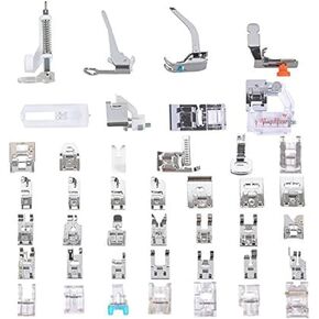 [Updated] 42pcs Professional Sewing Machine Presser Feet Set, Multifunction Domestic Presser Foot Space Parts Accessories for Brother, Babylock, Singer, Janome, Kenmore, Box Packed