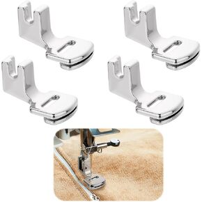 4 Pcs Shirring Gathering Presser Foot, for Sewing with Pile Fabrics, Universal Low Shank Zig Zag and Straight Stitch Presser Foot for Singer, Brother, and More Sewing Machines