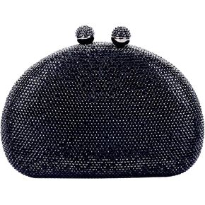 UMREN Women Sparkly Rhinestone Evening Bag Crystal Clutch Purses Glitter Shell Shaped Handbag Wedding Prom Shoulder Bag