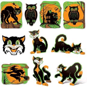 Vintage Halloween Fluorescent Cutouts - Pack of 2