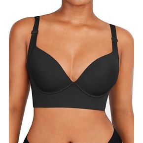 SHAPELLX Bras for Women Push Up Bra T-Shirt Bra Everyday Underwire Bra Back Smoothing Full Coverage Bra