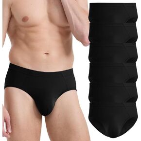 BAMBOO COOL Men's Underwear Briefs Fabric Covered Waistband Underwear Breathable Briefs with 3D Pouch Tagless Panties for Men