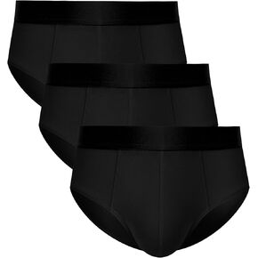Mens Underwear Tag-Free Cotton Stretch Briefs With Pouch 3 Pack