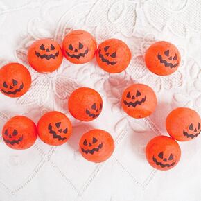 Spun Cotton Heads for Crafts - Miniature Vintage Style Halloween Pumpkin Doll Heads