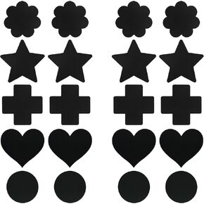 Nipple Covers Stickers Disposable Self Adhensive Lingerie Breast Pasties Petals Multi-Shape Black Breast Petals