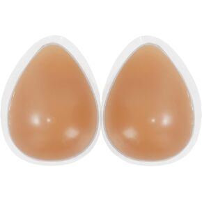 Vollence One Pair Self Adhesive Teardrop Silicone Breast Forms Mastectomy Bra Enhancer Inserts Concave Bra Pads