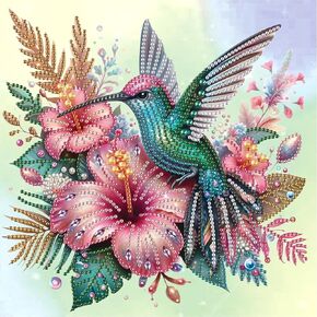 Tontut Special Shape Diamond Art Painting Kits for Beginners Diamond Art, Kingfisher Crystal Rhinestone Diamond Art Painting, Home Wall Decoration Gift 12×12 inch