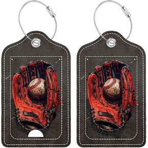 2 Pcs Luggage Tag for Suitcase, Funny Giraffe Unique Leather Suitcase Tags with Full Privacy Cover Stainless Steel Loop for Women Men Travel Baggage Bag Backpack