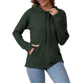 Hoodies for Women Sweatshirt Loose Batwing Sleeve Thumbhole Fall Sweaters with Pockets