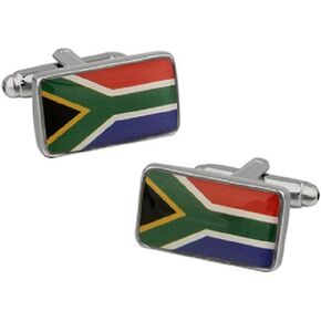MRCUFF Republic of South Africa Flag Pair Cufflinks in a Presentation Gift Box & Polishing Cloth