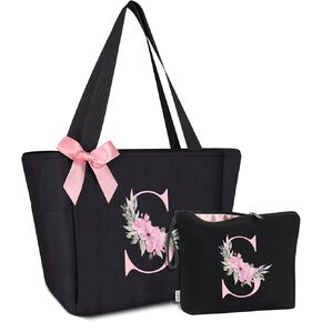 Vavabox Tote bag, Initial Tote bag and Makeup Bag, Gifts for Women