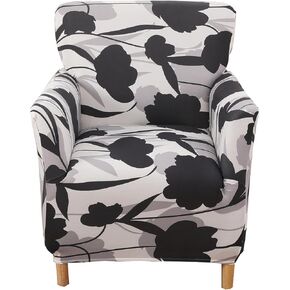 CRFATOP Stretch 1 Piece Chair Covers with Arms Printed Accent Chair Cover Armchair Flower Soft Banquet Armchair Covers Washable Chair Slipcovers for Living Room Office Reception Reading Sofa,02