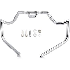 MoKitDora Meathook Softail Crash Bar 1.25" Fat Engine Guard Compatible with Harley 2018-UP Fat Boy Street Bob Heritage Classic Low Rider Sport Glide Deluxe Slim, Chrome