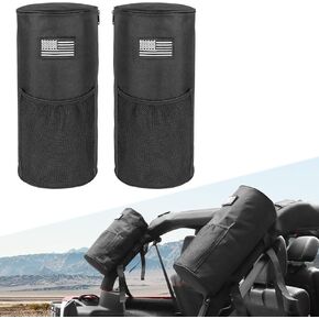 Multi-function Roll Bar Organizer Storage Bags Compatible With For Jeep Wrangler JK JKU JL JLU Gladiator JT 2007-2024 Roll Cage Cargo Saddlebags
