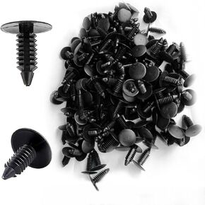200PCS Car Plastic Trim Boot Rivets Push Clip Fastener, Car Fenders & Bumpers Shield Fastener Clips 6.4mm Hole Retainer Auto Body Clips, Car Rivets Retainers Screw Push Pins Bumper Clips