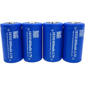 18350 Rechargeable Battery IMREN 3.7V 15A Discharge high Drain Li-ion Button Top Lithium Battery for Solar Garden Lights,Flashlight(4PCS)