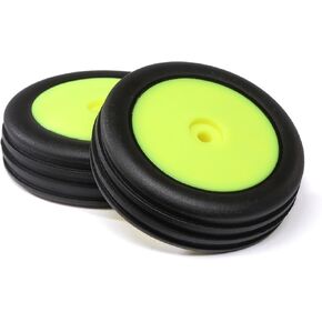 Losi Wide Body Rib Fr Mntd Tires Yellow 2 Mini B LOS41048