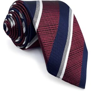 S&W SHLAX&WING Striped Mens Tie Neckties for Men Stripes Elegant Satin Woven XL