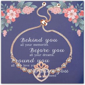 FEELMEM Girl Birthday Bracelet 16th 18th 21st 30th 40th Crown Charm Bracelet Birthday Crown Jewelry Happy Birthday Gift