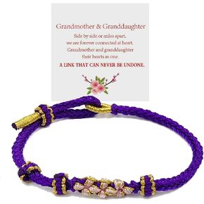 To My Granddaughter Bracelet from Grandmom Granddaughter Bracelet from Nana "A Link That Can Never Be Undone" Peach Blossom Bracelet Braided Bracelet to Granddaughter Present for Granddaughter