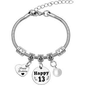 Birthday Gifts for Women Bracelet 13th 16th 18th 25th 40th 60th Birthday Gift Bracelet for Friend Niece Sister Mom Grandma