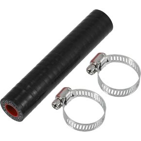 X AUTOHAUX 1 Set 20mm 0.79" ID 100mm 3.94" Length 0 Degree Black Red Car Silicone Hose with Clamps Coolant Hose Universal