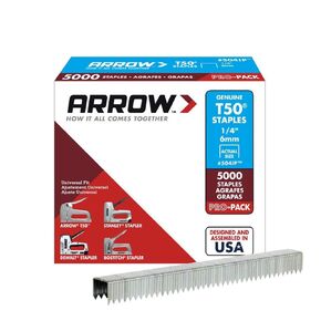 Arrow Fastener 504IP Genuine T50 1/4-Inch Staples, (Three Pack of 5,000 Staples)