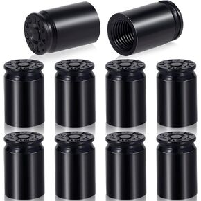 10 PCS Black Bullet Shaped Valve Stem Caps, Aluminum Alloy Universal Dustproof Tire Valve Stem Covers for Cars, SUV, Trucks, Bike, Motorcycle