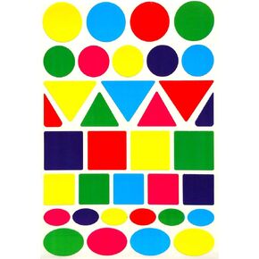 Royal Green Color Coding Labels 5 Colors Stickers - 1800 Pack - Assorted Shapes and Sizes