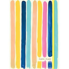 Plots & Plans: Bright Stripes (Organizational Planner and Notebook, Weekly Productivity Journal)