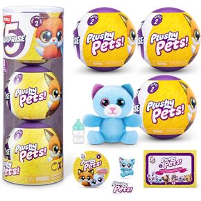 5 Surprise Plushy Pets Series 2 (3 Pack) by ZURU, Collectible Mystery Capsule, Plushy, Pet Adoption, Toy for Girls, Kids, Teens