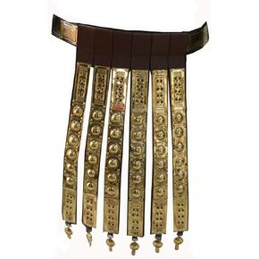 Medieval Handmade Roman Leather Apron Belt Brass Fittings Wearable Costume Armor Brown
