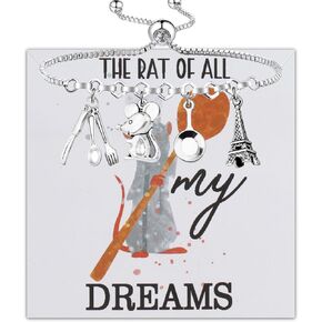 BLEOUK Rat Remy Movie Necklace Pixar Mouse Chef Gift Remy Movie Fans Gift Remy Movie Jewelry