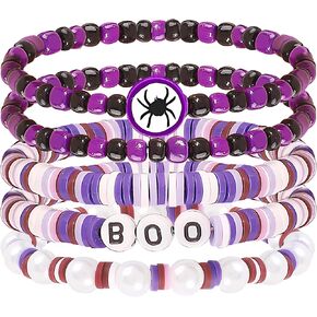 choice of all Halloween Bracelets Halloween Charms for Bracelets Friendship Clay Preppy Heishi Bracelets Boo Skull Pumpkin bracelets halloween accessories Jewelry