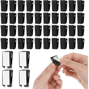 40Pcs Self Adhesive Clips Tapestry Clips for Wall Hanging Plastic Poster Clips Sticky Clips Tapestry Clips for Organizing & Display Office Binder and Paper Clips(Black)
