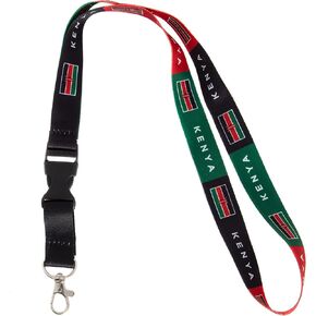 Desert Cactus Country of Kenya Lanyard Flag Car Keys ID Badge Holder Keychain Souvenir Kenyan Detachable Breakaway Snap Buckle (Lanyard)