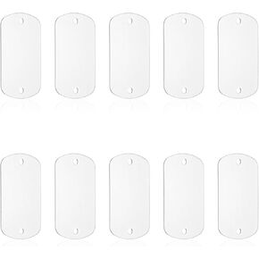 PATIKIL 10pcs Metal Stamping Blanks, Rectangle Stamping Tags Blanks Aluminum Plate DIY Name Tags 5x3cm Metal Engraving Blanks 2 Holes for Laser Engraving Stamping Craft Dog ID Tags, Black