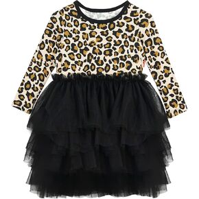 Toddler Girl Tulle Dress, Bamboo Viscose Long Sleeve Tutu Birthday Party Dress Outfits 2-5T