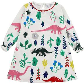 Girls' Dresses Cotton Casual A-line T-Shirt Dress Princess Summer Outfits Fall Clothes 2-8T