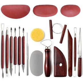 Langqun 18Pcs Pottery Tools Kit, Polymer Clay Tools,Pottery Ribs, for Sculpting, Modeling, Carving, Modeling