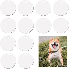 Utoolmart 25 Pcs Round Aluminum Blank Tags Stamping Blanks Engraving Blanks for Necklace Bracelet Dog Pet ID Jewelry Making Diameter 30mm/1.2 Inch (Silver）