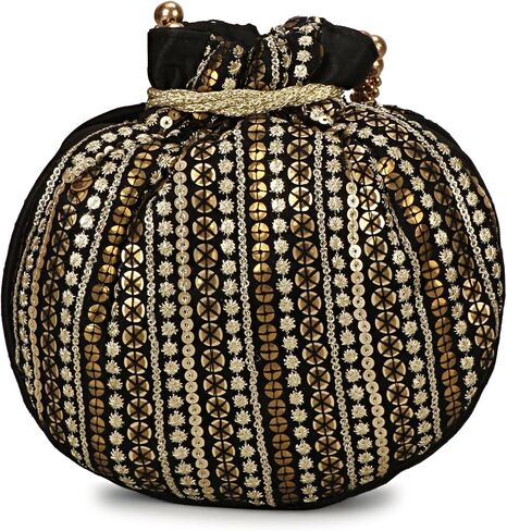 LONGING TO BUY Handcrafted Pearl and Bead Embellished Potli Bag, Potli Bag For Women in Kuwait