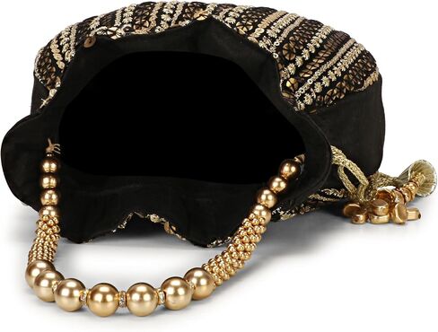 LONGING TO BUY Handcrafted Pearl and Bead Embellished Potli Bag, Potli Bag For Women in Kuwait