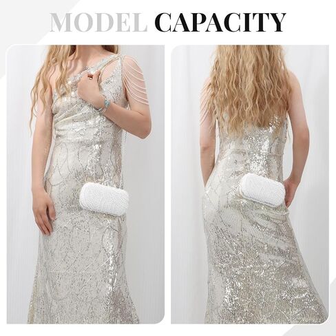 Oweisong Pearl Clutch Purses for Women Wedding Ivory Bridal Evening Bag Formal Party White Beaded Shoulder Handbag in Saudi Arabia