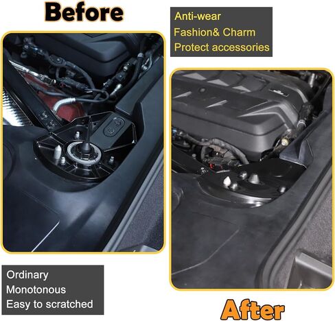 Rear Strut Tower Cover Compatible with Chevrolet Corvette C8 2020-2023, ABS Plastic Engine Bay Shock Protection Panel Cover Trim, C8 Shock Absorbing Tower Cover Accessories (matte black) in Saudi Arabia